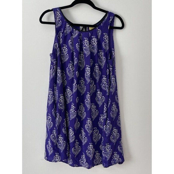 Anthropologie Dresses & Skirts - Maeve Anthropologie Purple Floral Silk Shift Dress Sleeveless Lt Weight Lined S